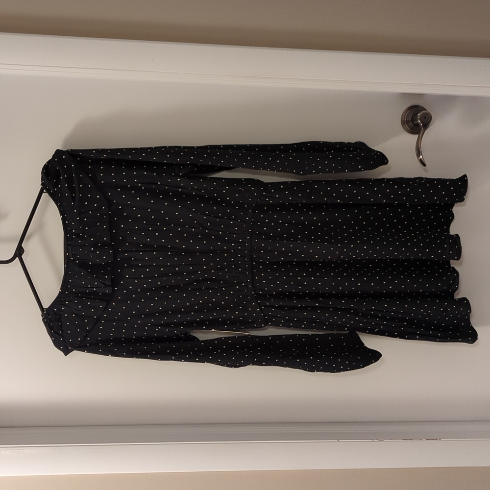 Billabong Long Sleeve Mini Polka Dot Dress - Picture 9 of 14
